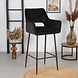 Velvet Bar Stool Mika Black Velvet Bar Stool Mika Black