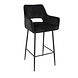 Velvet Bar Stool Mika Black Velvet Bar Stool Mika Black