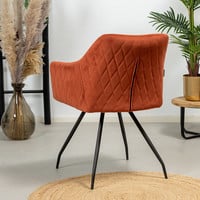 Velvet dining chair Nelly Copper with arm