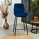 Velvet Bar Stool Toby Blue Velvet Bar Stool Toby Blue
