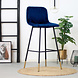 Velvet Bar Stool Mikky Blue Velvet Bar Stool Mikky Blue