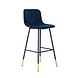 Velvet Bar Stool Mikky Blue Velvet Bar Stool Mikky Blue