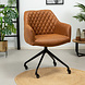 Industrial dining chair Levi Cognac eco-leather (wheels) Industrial dining chair Levi Cognac eco-leather (wheels)