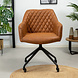 Industrial dining chair Levi Cognac eco-leather (wheels) Industrial dining chair Levi Cognac eco-leather (wheels)