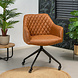Industrial dining chair Levi Cognac eco-leather (wheels) Industrial dining chair Levi Cognac eco-leather (wheels)