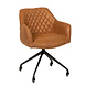 Industrial dining chair Levi Cognac eco-leather (wheels) Industrial dining chair Levi Cognac eco-leather (wheels)