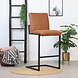 Industrial Bar Stool Block Eco Leather Cognac Industrial Bar Stool Block Eco Leather Cognac