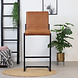 Industrial Bar Stool Block Eco Leather Cognac Industrial Bar Stool Block Eco Leather Cognac