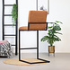 Industrial Bar Stool Block Eco Leather Cognac Industrial Bar Stool Block Eco Leather Cognac