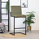 Industrial Bar Stool Block Eco Leather Olive Green Industrial Bar Stool Block Eco Leather Olive Green
