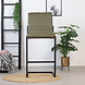 Industrial Bar Stool Block Eco Leather Olive Green Industrial Bar Stool Block Eco Leather Olive Green