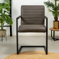 Industrial Dining Chair Block Eco-Leather Anthracite