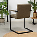 Industrial Dining Chair Block Eco-Leather Olive Green Industrial Dining Chair Block Eco-Leather Olive Green
