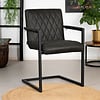 Leather Dining Chair Diamond Black