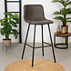 Industrial bar stool Mikky Antracite Eco-Leather Industrial bar stool Mikky Antracite Eco-Leather