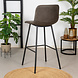 Industrial bar stool Mikky Antracite Eco-Leather Industrial bar stool Mikky Antracite Eco-Leather