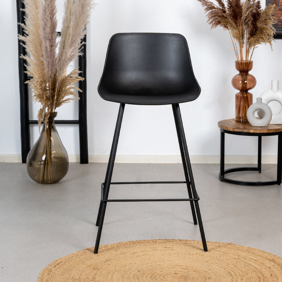 Industrial Bar Stool Dani Black Furnwise