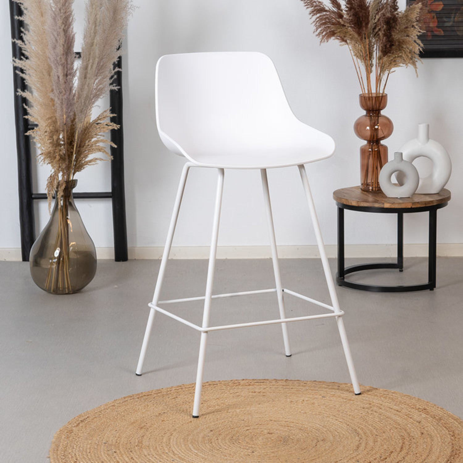 Industrial Bar Stool Dani White Furnwise