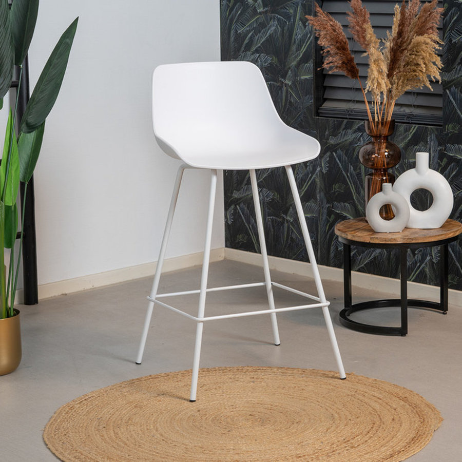 Industrial Bar Stool Dani White Furnwise