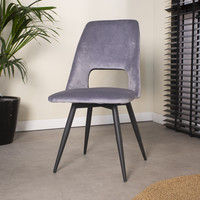 Industrial Rotatable Dining Chair Mila Velvet Grey