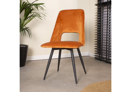  Industrial Rotatable Dining Chair Mila Velvet Orange 