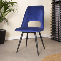 Industrial Rotatable Dining Chair Mila Velvet Blue