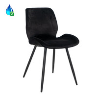 Velvet dining chair Miami black