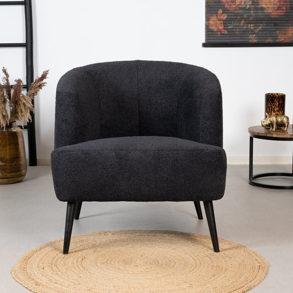 Teddy Arm Chair Nora Black Furnwise