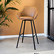 Industrial Bar Stool Elise Cognac Eco-Leather Industrial Bar Stool Elise Cognac Eco-Leather