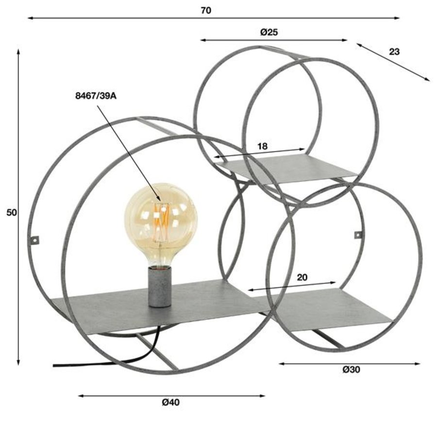 Wall shelf Kelan Circular Extra Large Furnwise
