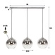 Modern ceiling light Mia 3L bubble shaded Modern ceiling light Mia 3L bubble shaded