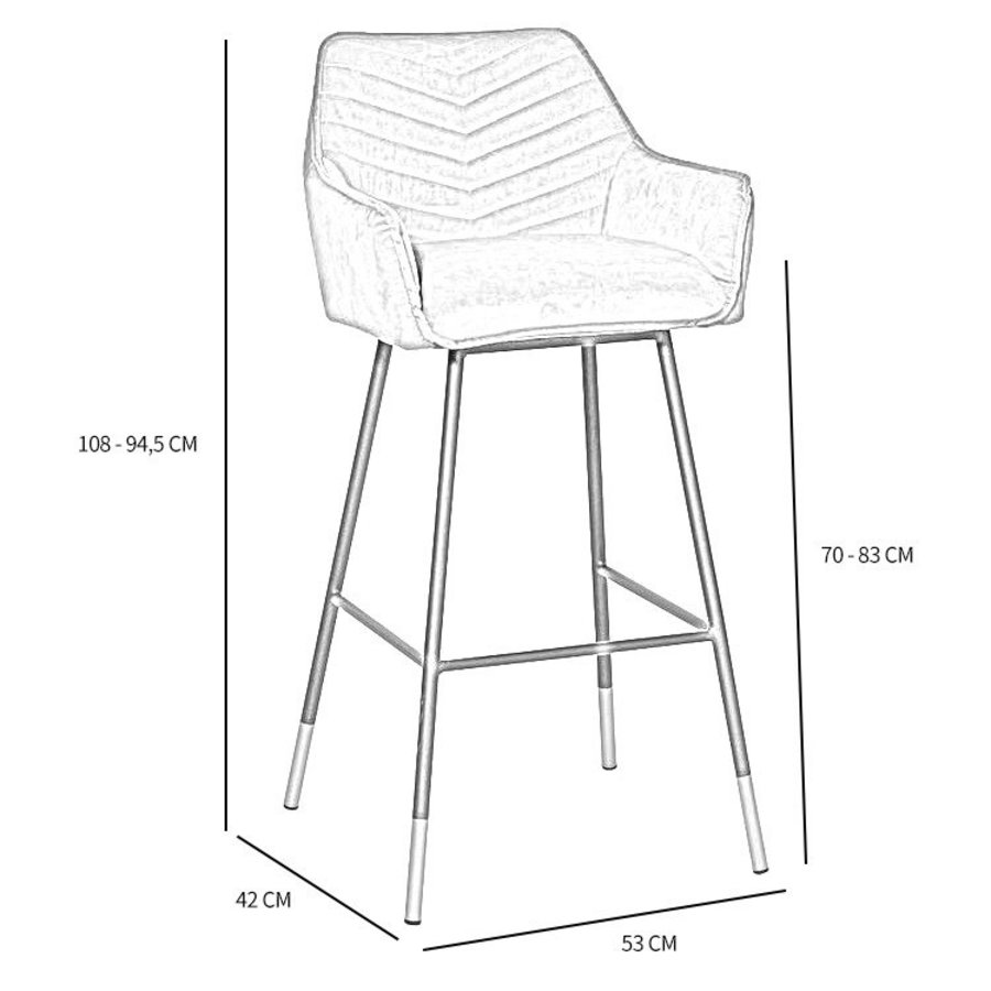 Velvet Bar Stool Fiona Black Furnwise