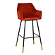 Velvet Bar Stool Fiona Copper Velvet Bar Stool Fiona Copper