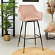Velvet Bar Stool Fiona Pink Velvet Bar Stool Fiona Pink