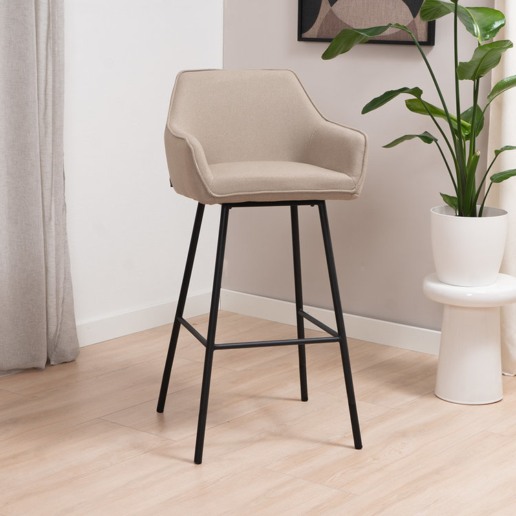 Scandinavian Bar Stool Andor Taupe - Furnwise