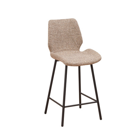 Industrial Bar Stool Beau Chenille Black - Furnwise