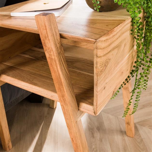 Bedside Table Timber Furnwise