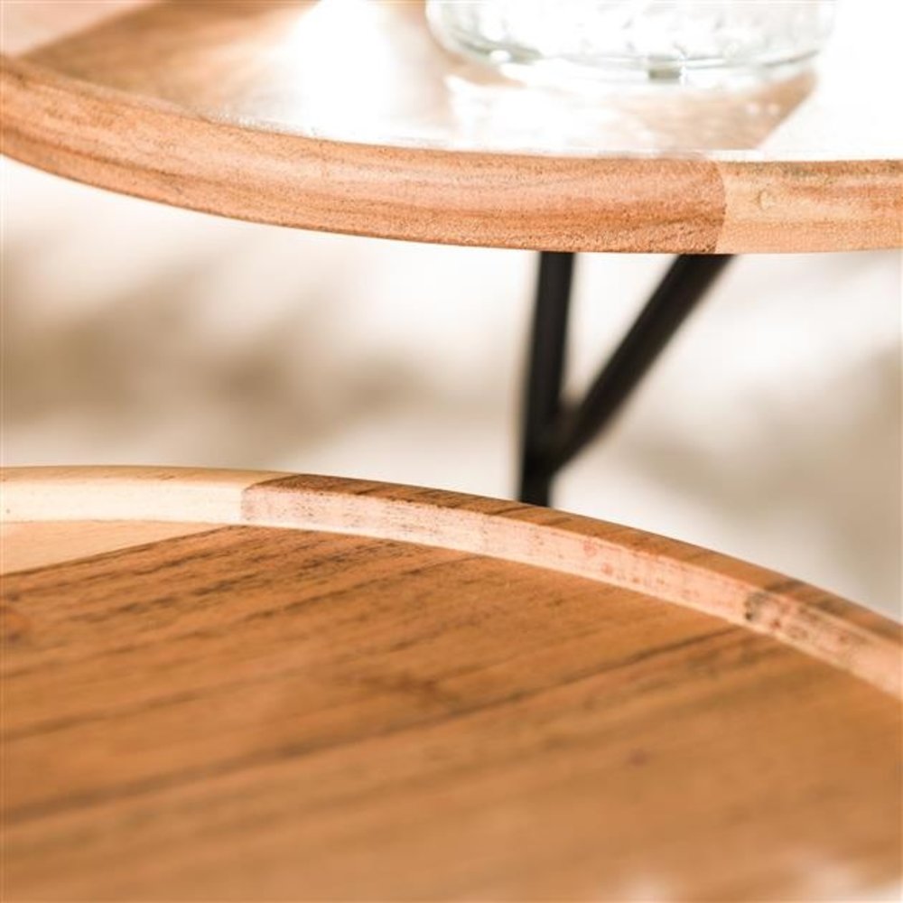 Industrial Side Table Raised Edge Furnwise