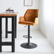 Velvet Bar Stool Novan Cognac Velvet Bar Stool Novan Cognac