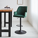Velvet Bar Stool Novan Green Velvet Bar Stool Novan Green