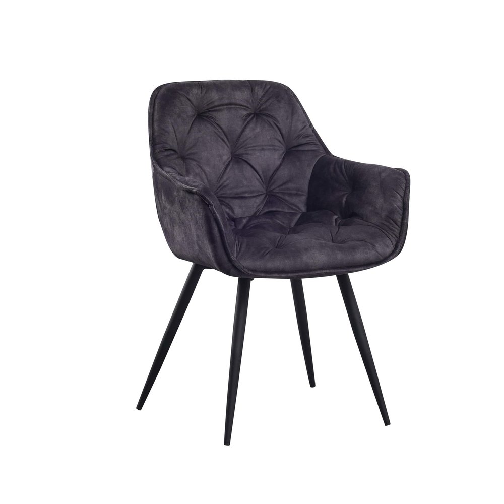 Velvet Dining Chair Audrey Anthracite - Furnwise