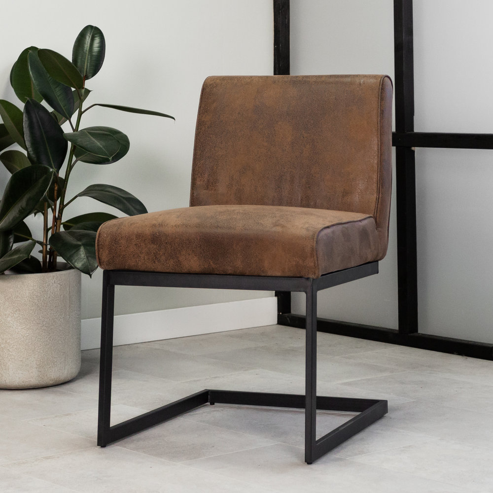 Industrial Dining Chair Nathan Brown Furnwise