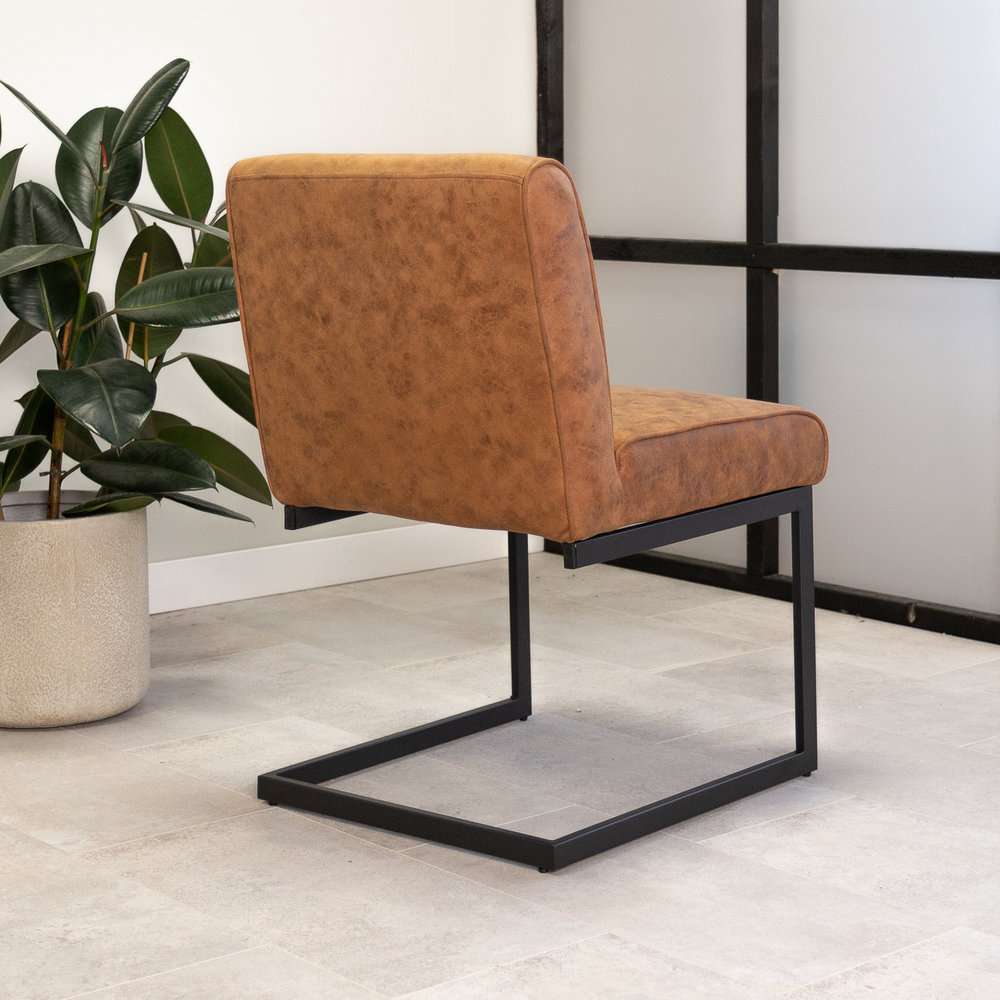 Industrial Dining Chair Nathan Cognac Furnwise