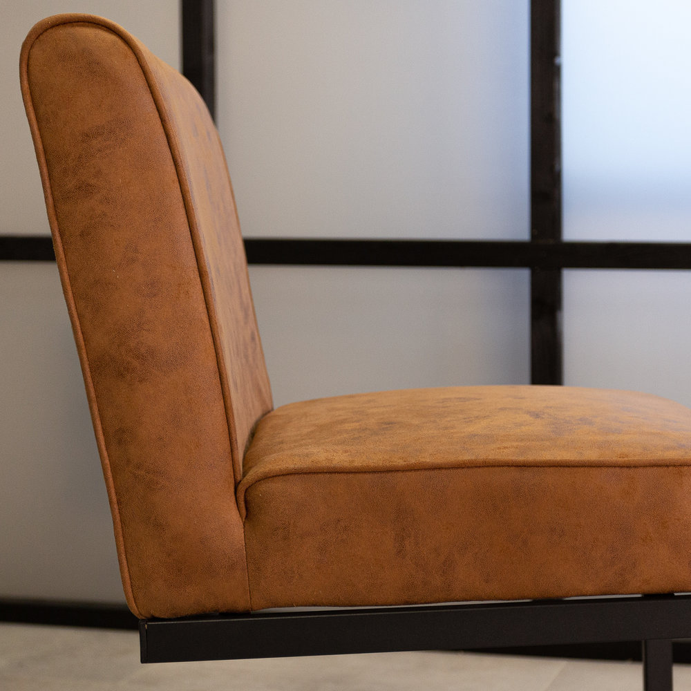 Industrial Dining Chair Nathan Cognac Furnwise