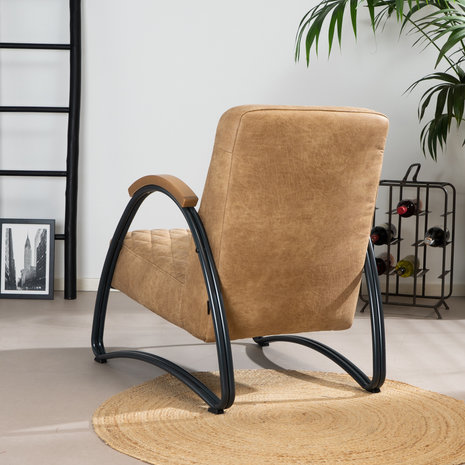 Industrial armchair Ivy Beige Eco Leather Furnwise