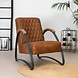 Industrial armchair Ivy Cognac Eco-Leather Industrial armchair Ivy Cognac Eco-Leather