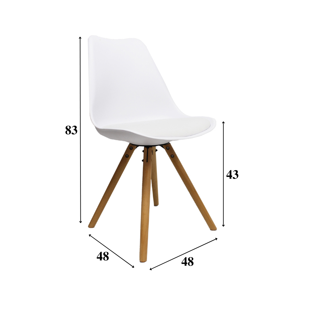 Modern Dining Chair Harrow White - Furnwise