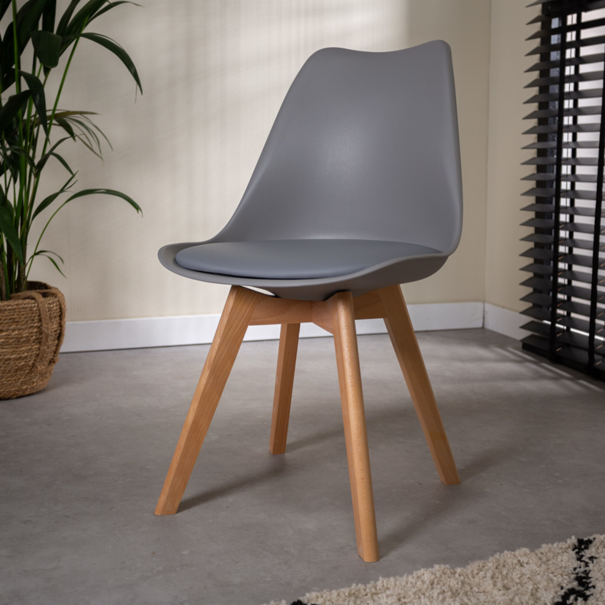 Modern Dining Chair Charlton Light Grey Furnwise