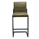 Industrial Bar Stool Block Eco Leather Olive Green Industrial Bar Stool Block Eco Leather Olive Green