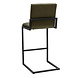 Industrial Bar Stool Block Eco Leather Olive Green Industrial Bar Stool Block Eco Leather Olive Green